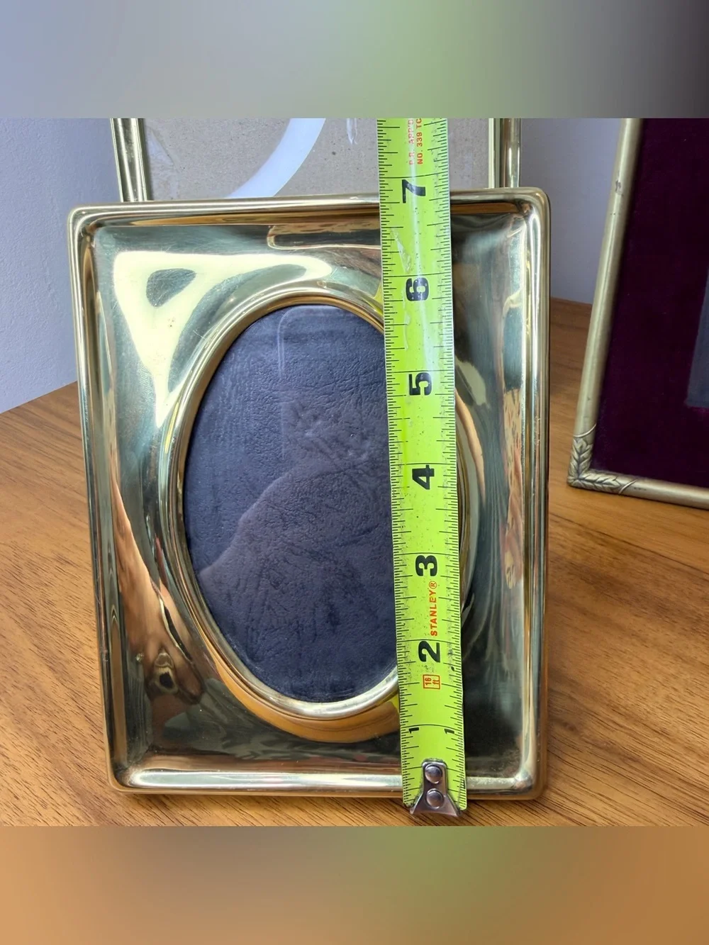 Vintage Gold Brass Photo Picture Frame Set of 3 Textured Smooth Mismatched
